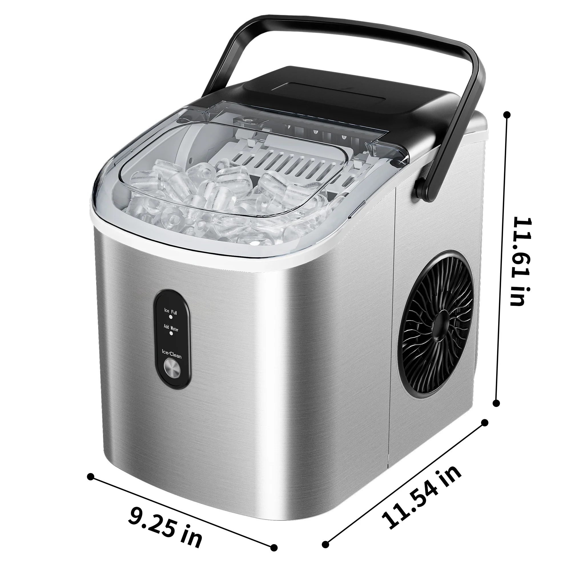 Portable Countertop Ice Maker, 26.5 lbs/Day, 9 Cubes in 6 Mins, with Auto-Cleaning, Basket & Scoop for Home, Office, and Parties - Image 6