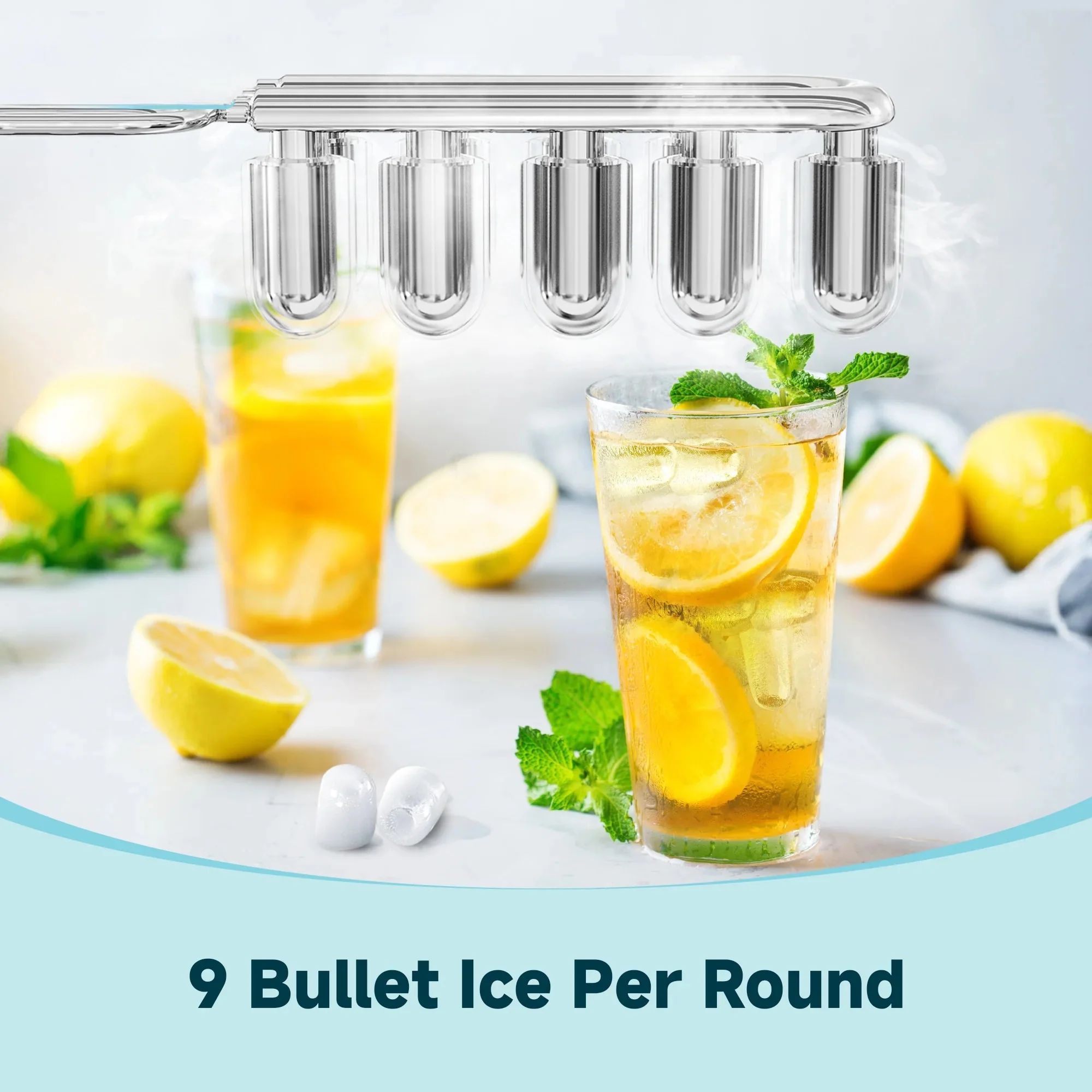 Portable Desktop Ice Maker with Self-Cleaning & Ice Scoop, Bullet Ice for Home/Kitchen/RV - Image 6