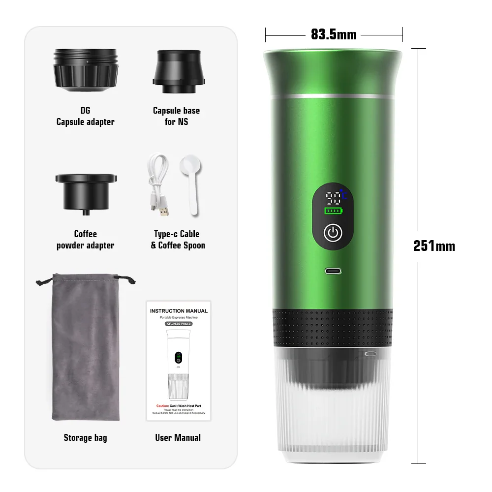 Portable Espresso Coffee Machine with Digital Display — 3-in-1 Capsule Coffee Maker for Car, Home & Camping - Image 7