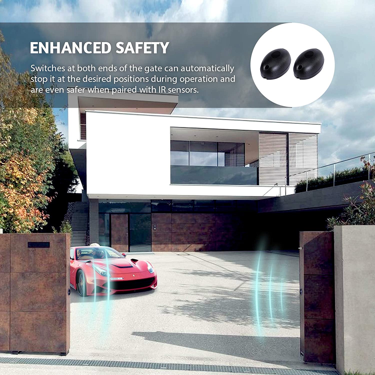 CO-Z Secure Access 3300lb Sliding Gate Opener with Hardware Kit - Image 4