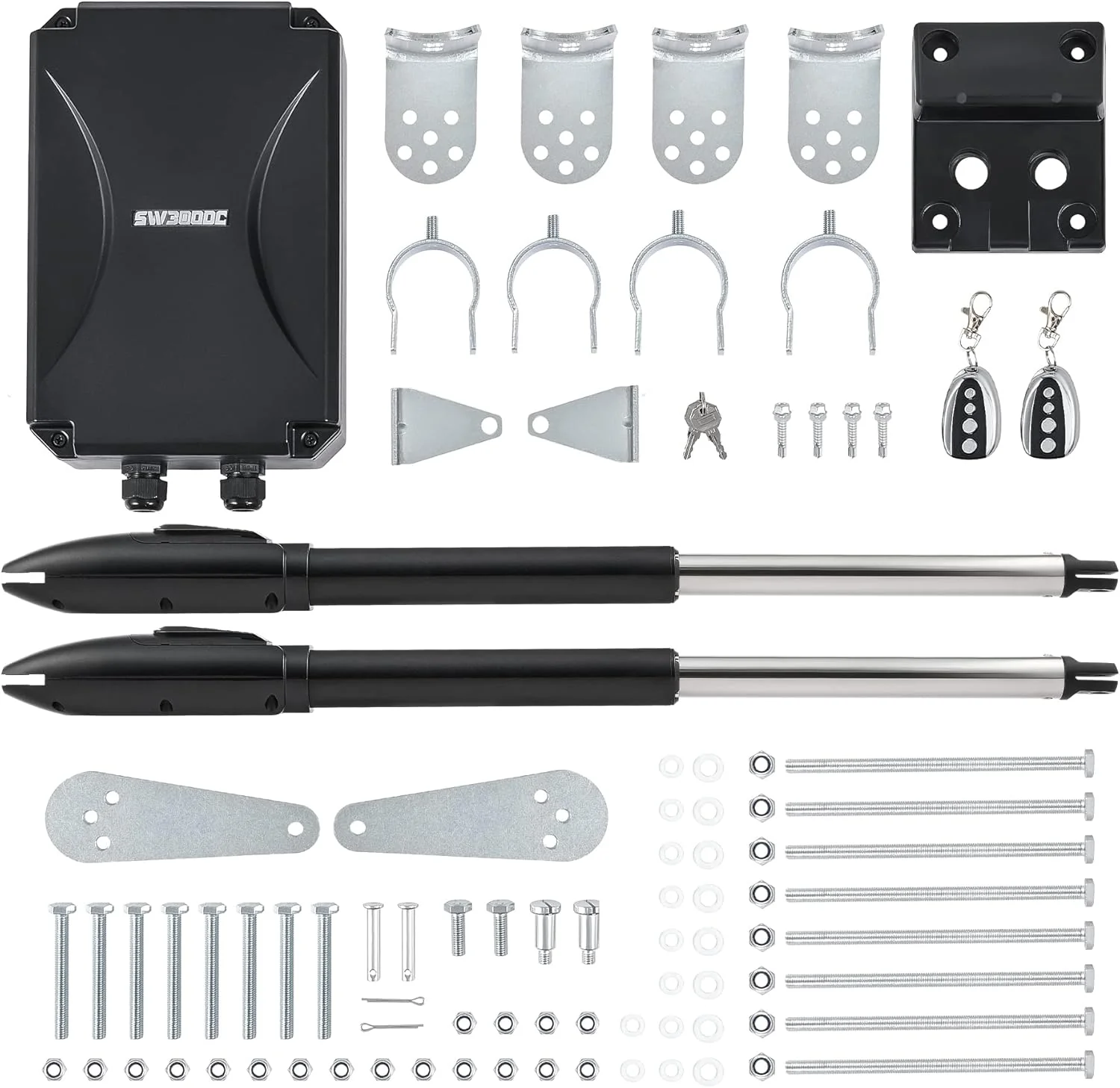 CO-Z Smart Dual Swing Gate Opener Kit, 660lb Capacity per Door, Remote & App Control, Ideal for Driveways
