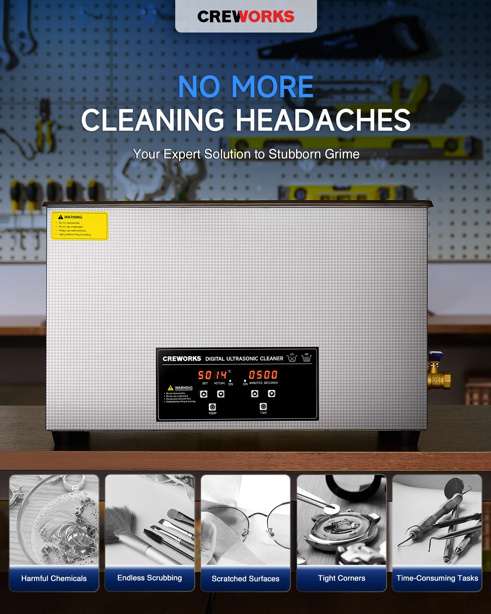 Ultrasonic Cleaner with Digital Timer and Heater for Ultrasonic Cleaning 30L - Image 2