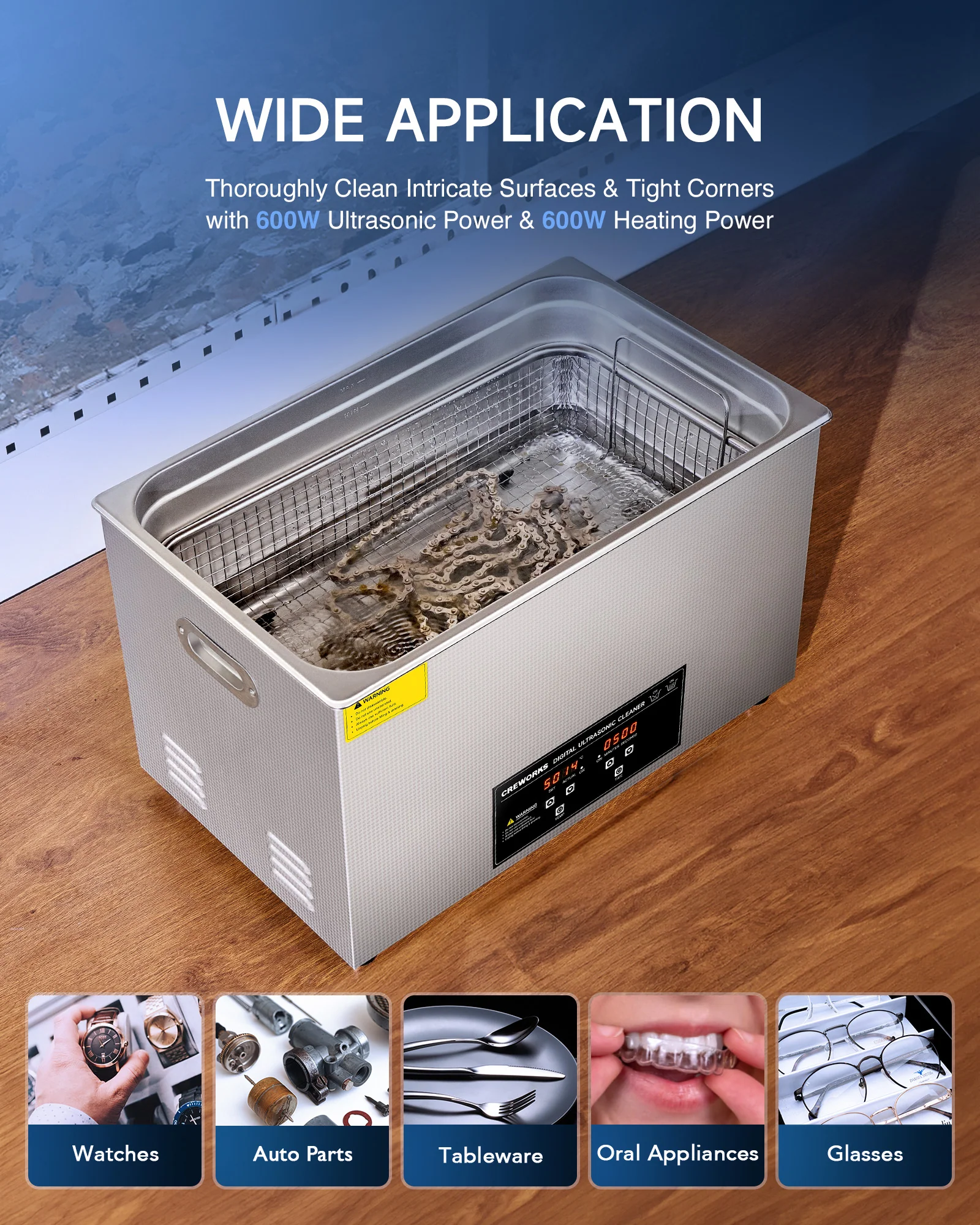 Ultrasonic Cleaner with Digital Timer and Heater for Ultrasonic Cleaning 30L - Image 5