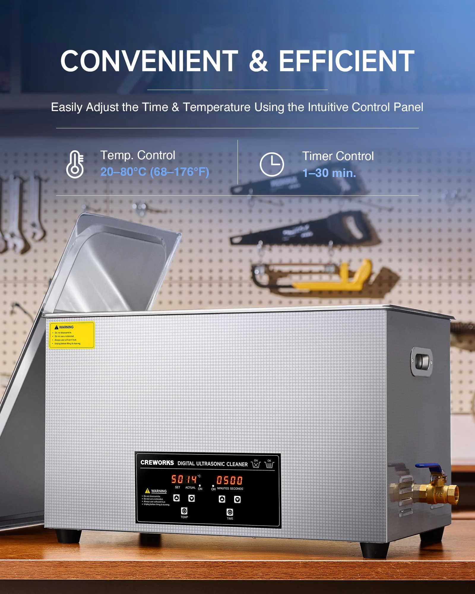 Ultrasonic Cleaner with Digital Timer and Heater for Ultrasonic Cleaning 30L - Image 6