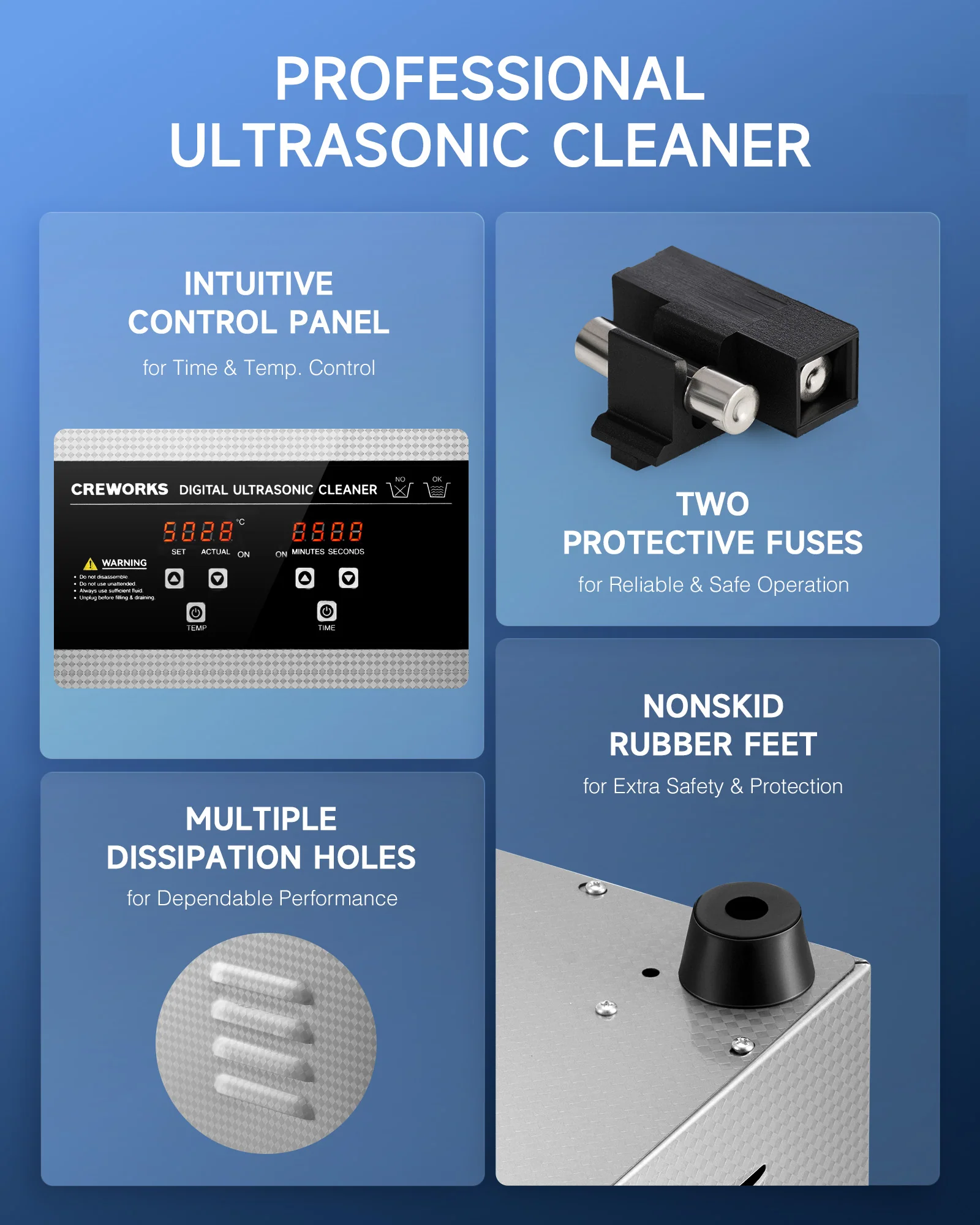 Ultrasonic Cleaner with Digital Timer and Heater for Ultrasonic Cleaning 30L - Image 9