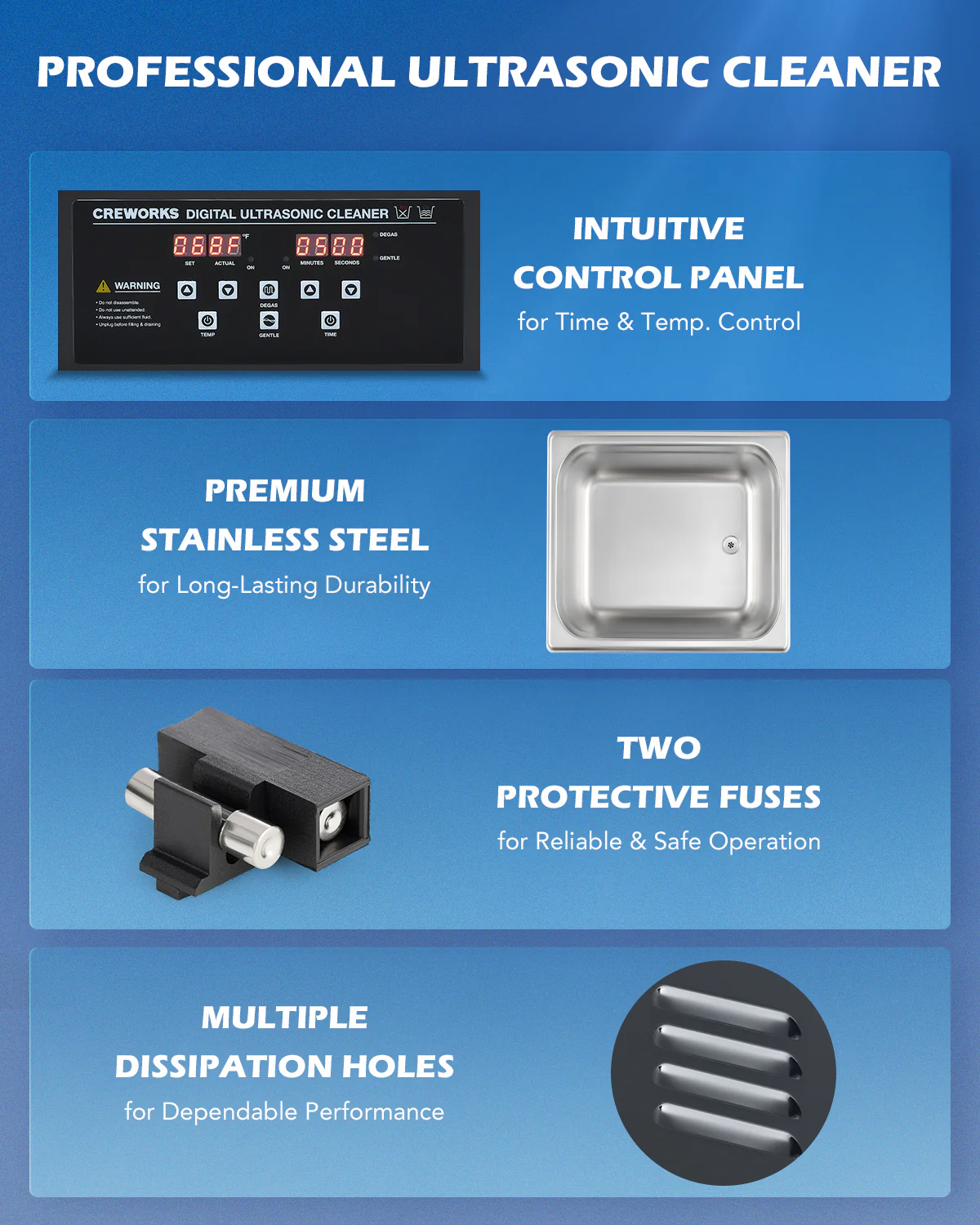 Ultrasonic Cleaning: Professional Ultrasonic Machine with Heater, Timer, and Dual Mode 15L - Image 9