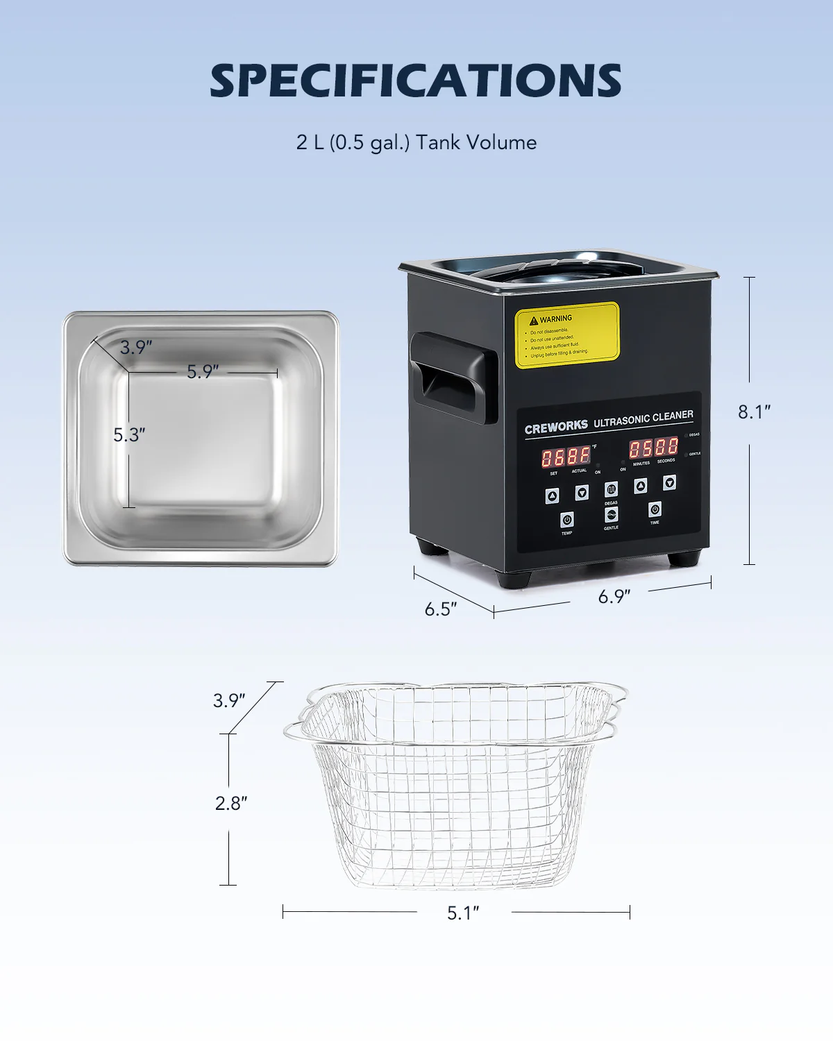 Ultrasonic Cleaning: Professional Ultrasonic Machine with Heater, Timer, and Dual Mode 2L - Image 7