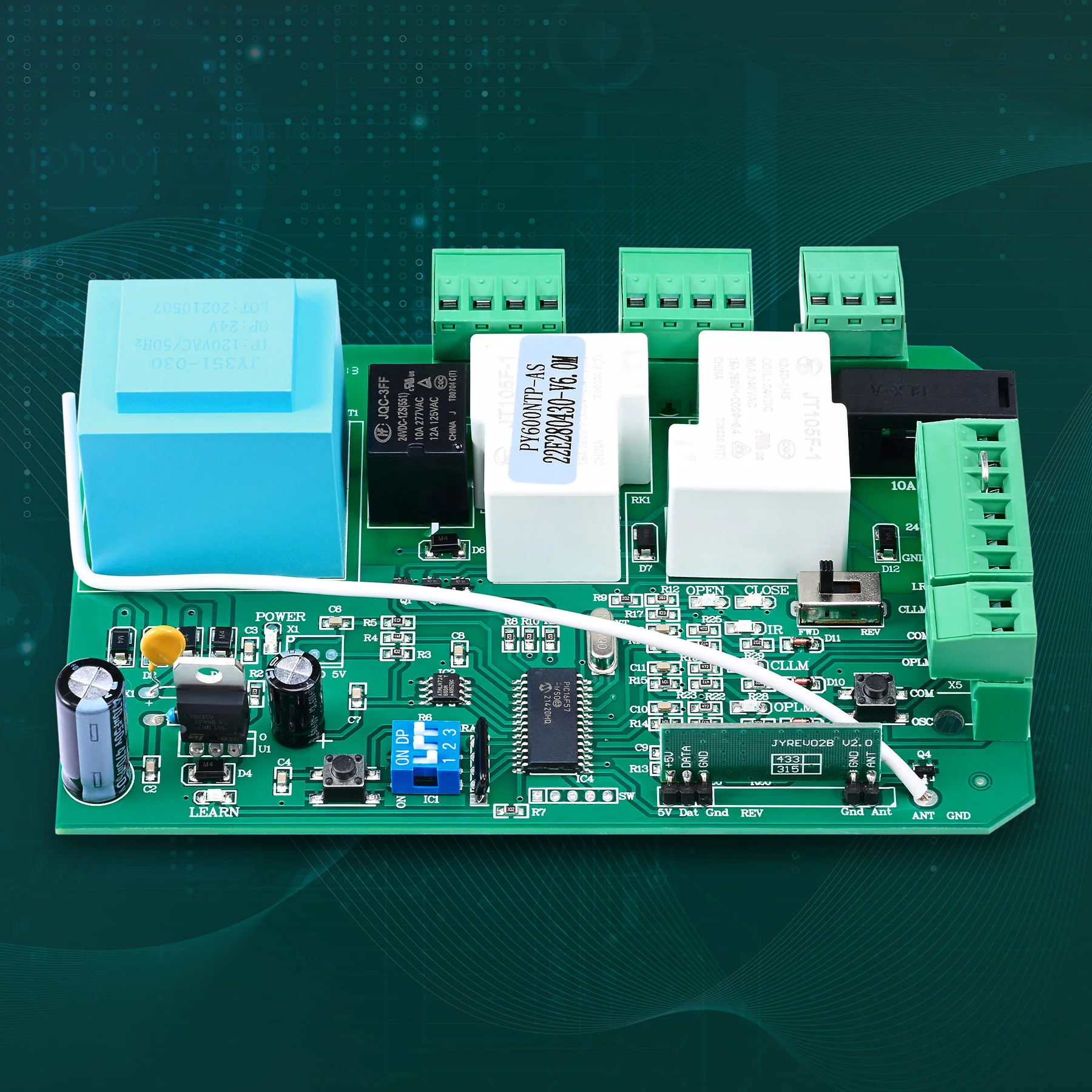 CO-Z Universal Circuit Board for Sliding Gate Openers, Main Control Board with 433.92MHz Remote - Image 3