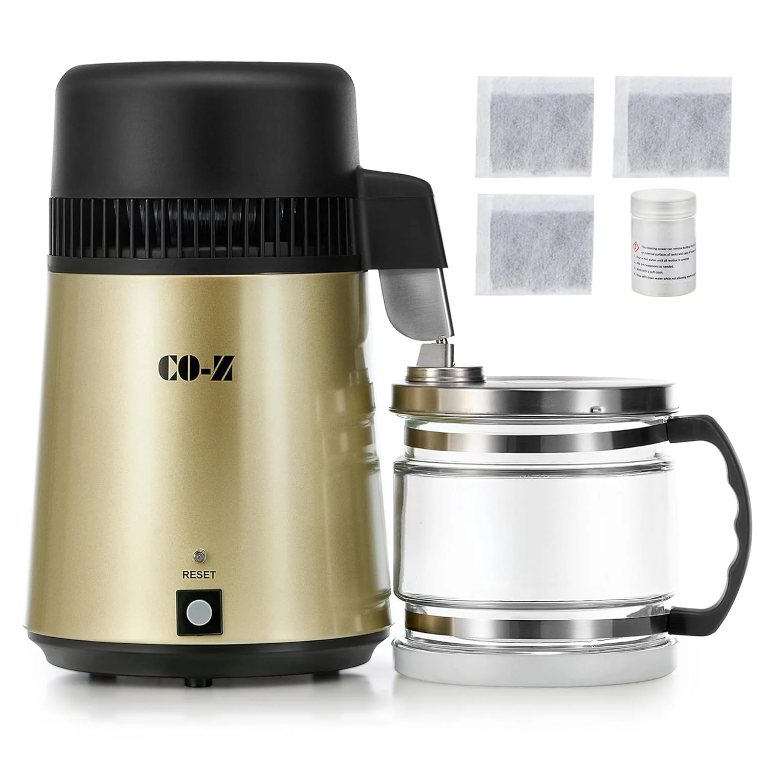 CO-Z Water Distiller, Gold Stainless Steel Countertop Machine - Image 9