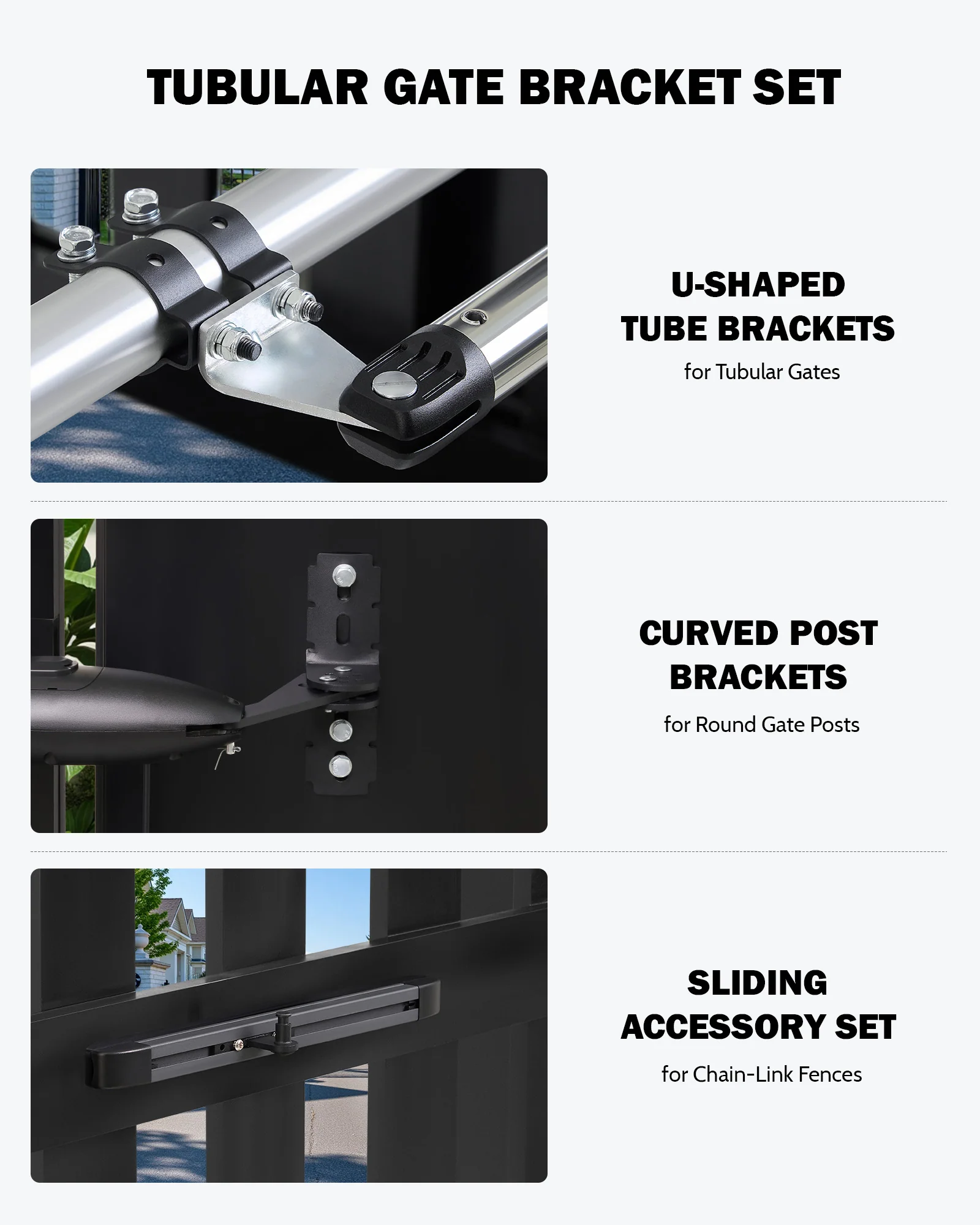 Zumi U-Shaped Tube Bracket Kit — Universal Fit for Automatic Gate Openers - Image 4