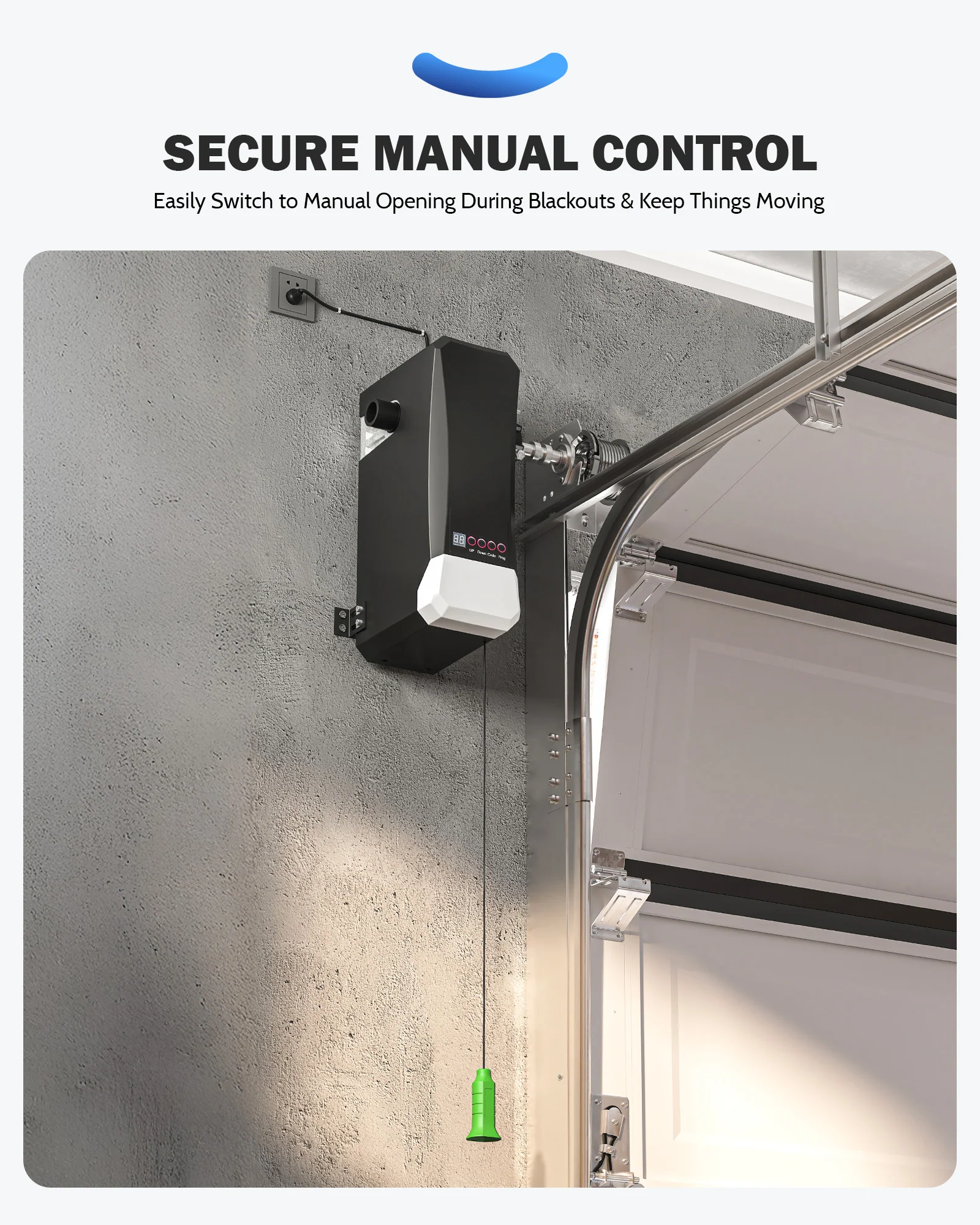 ZUMI Wall Mount Smart Garage Door Opener with App Control 2 Remotes IR Sensors - Image 3