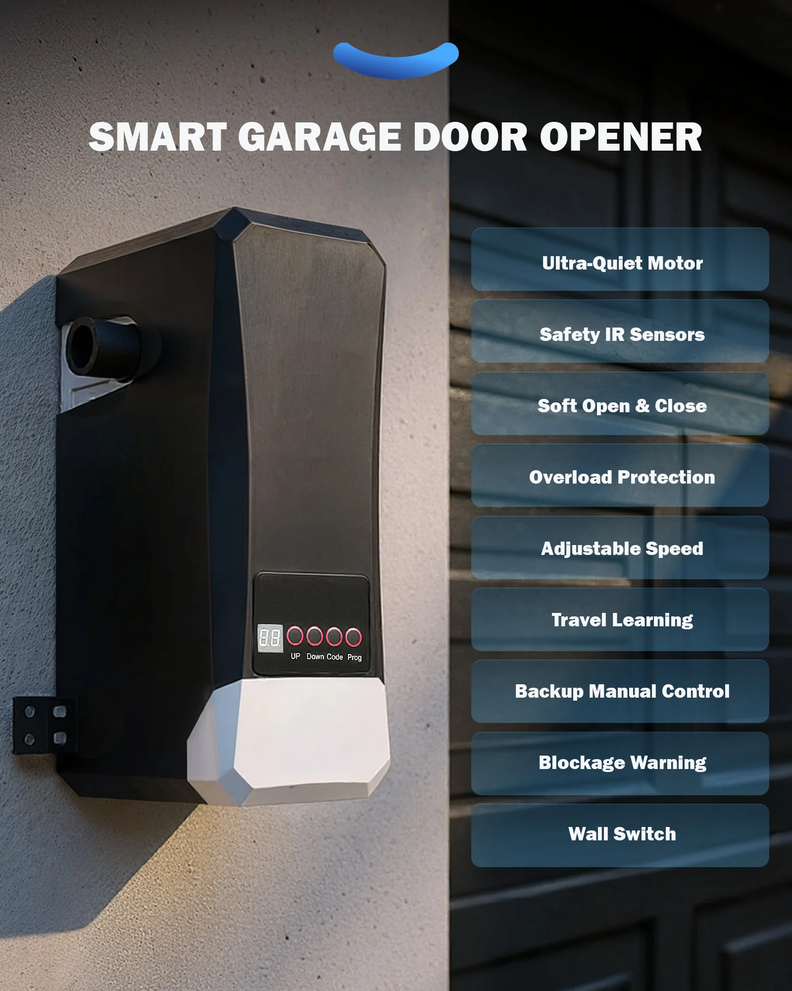ZUMI Wall Mount Smart Garage Door Opener with App Control 2 Remotes IR Sensors - Image 4