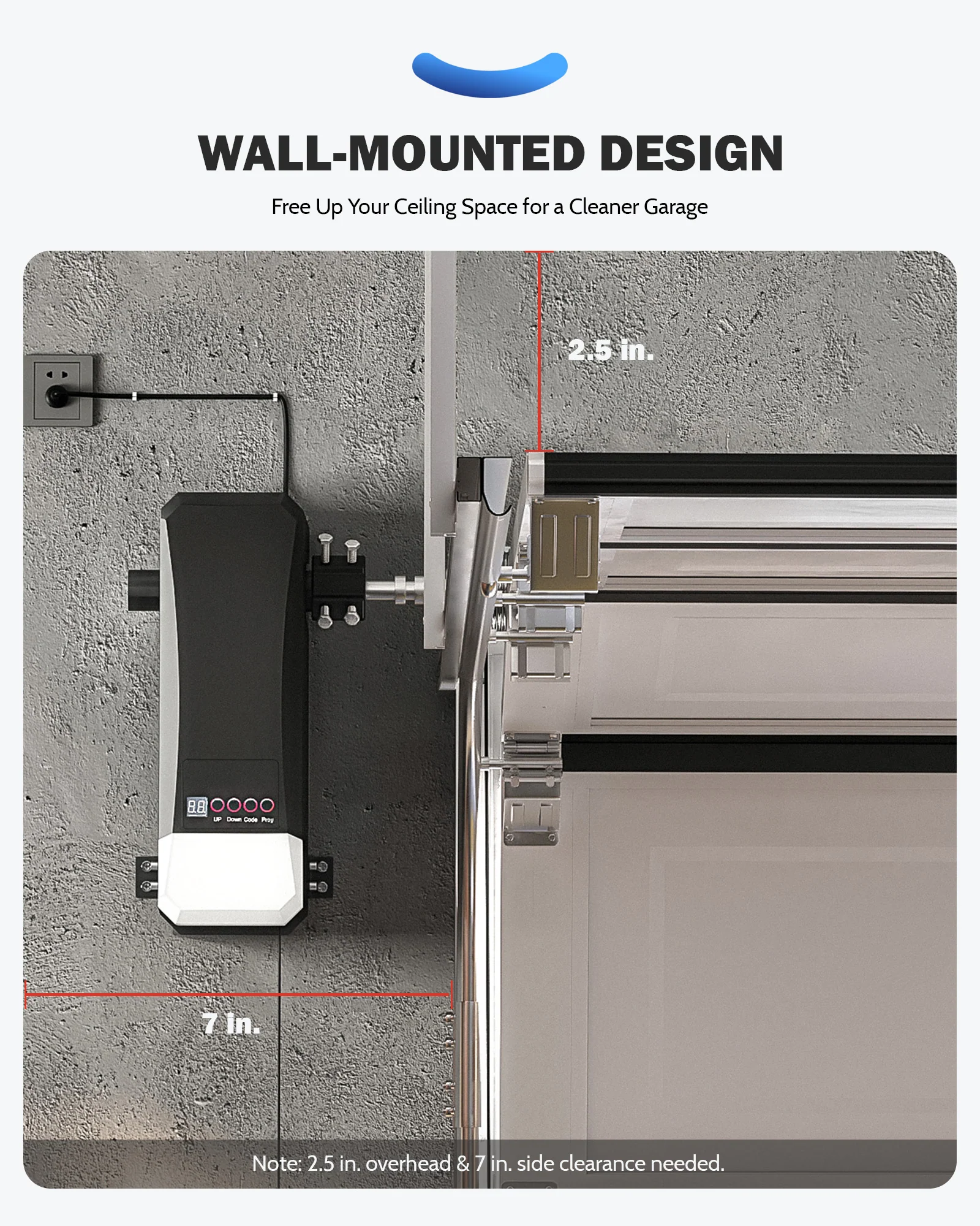 ZUMI Wall Mount Smart Garage Door Opener with App Control 2 Remotes IR Sensors - Image 5