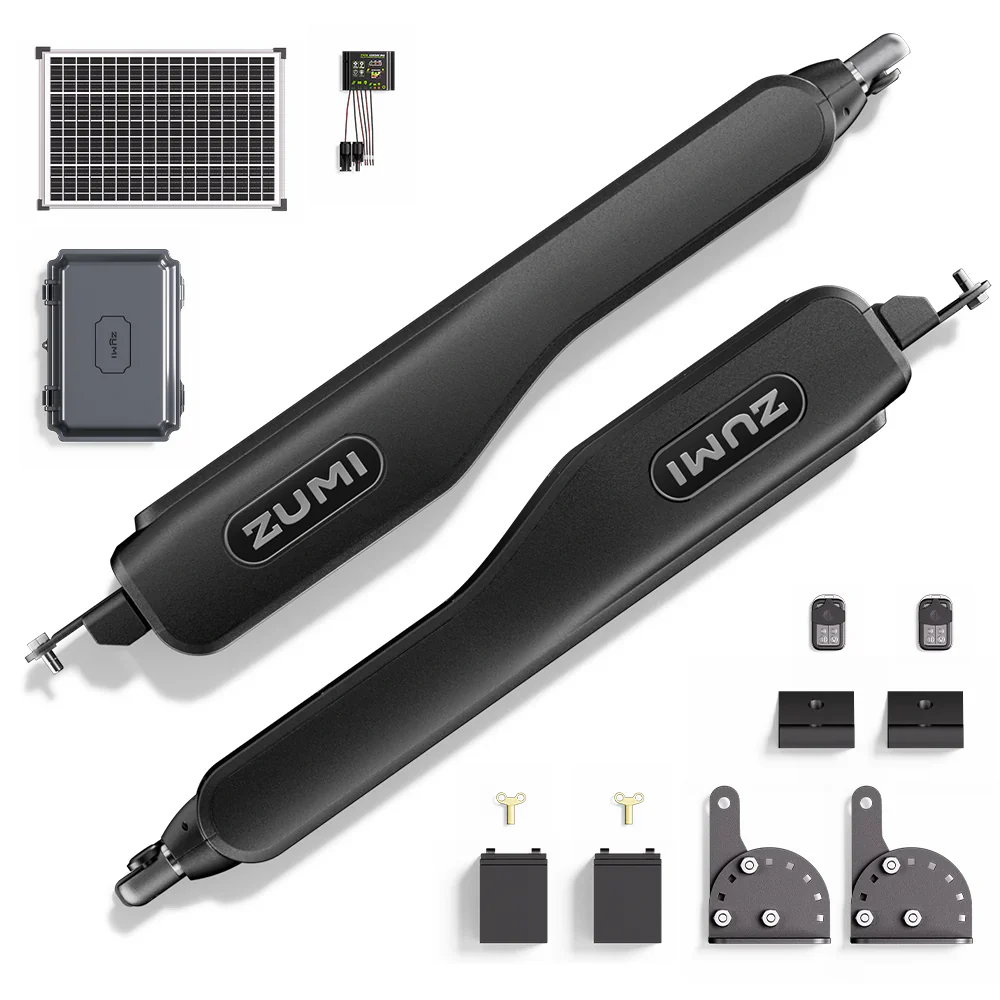 Zumi WS2 900 lb. Solar Dual Swing Gate Opener with Battery - Image 3
