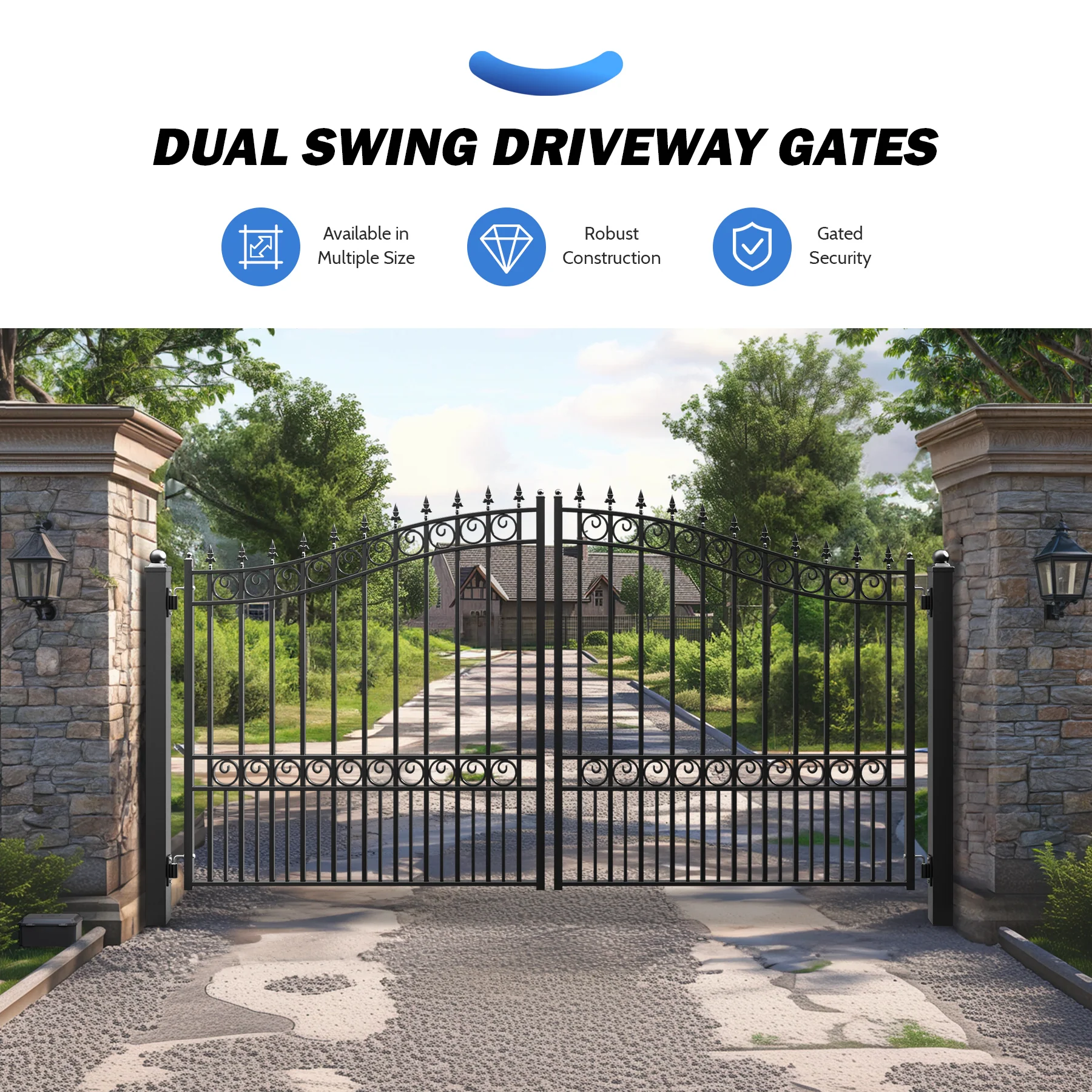ZUMI Broadway Style Dual Swing Driveway Gates - Image 11