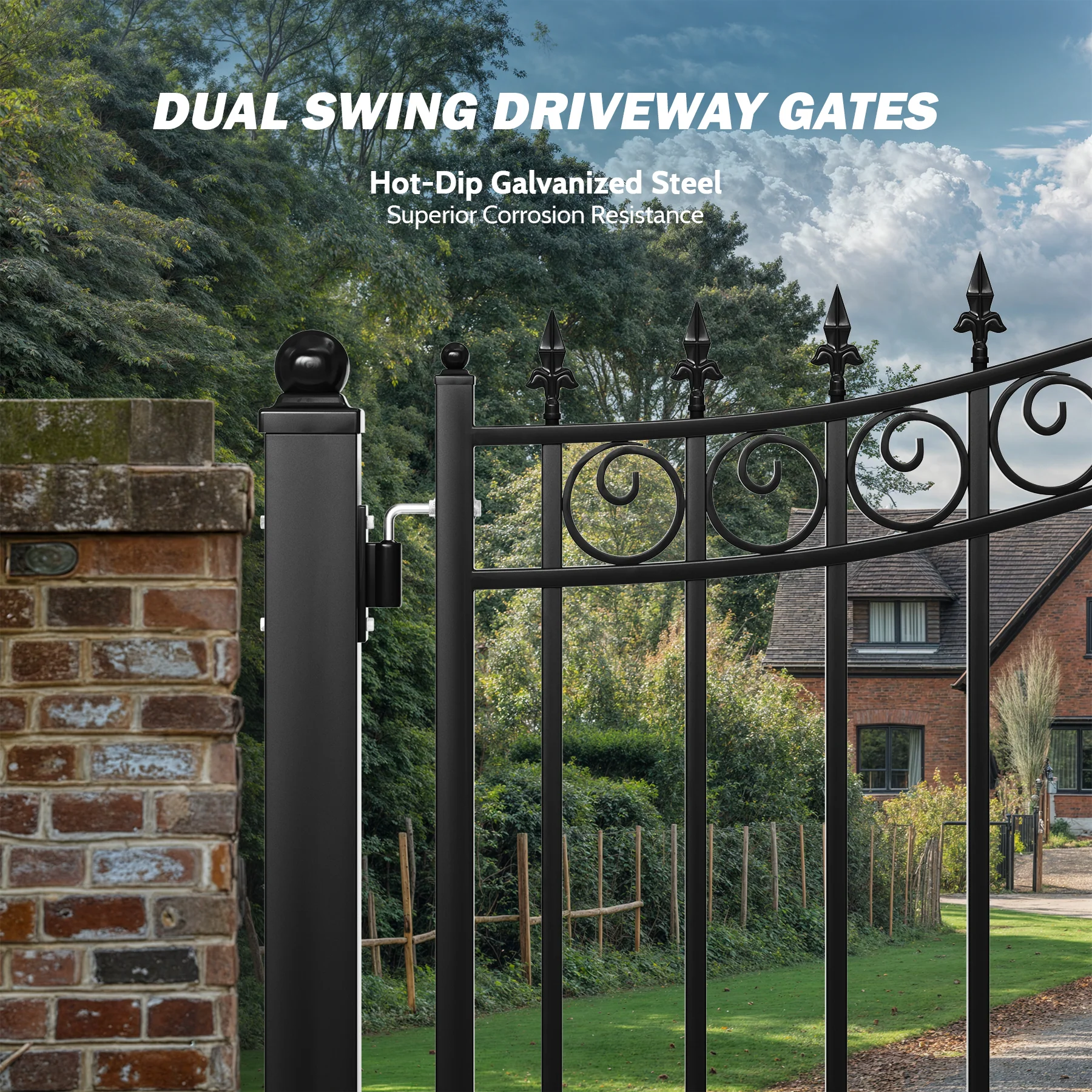 ZUMI Broadway Style Dual Swing Driveway Gates - Image 13