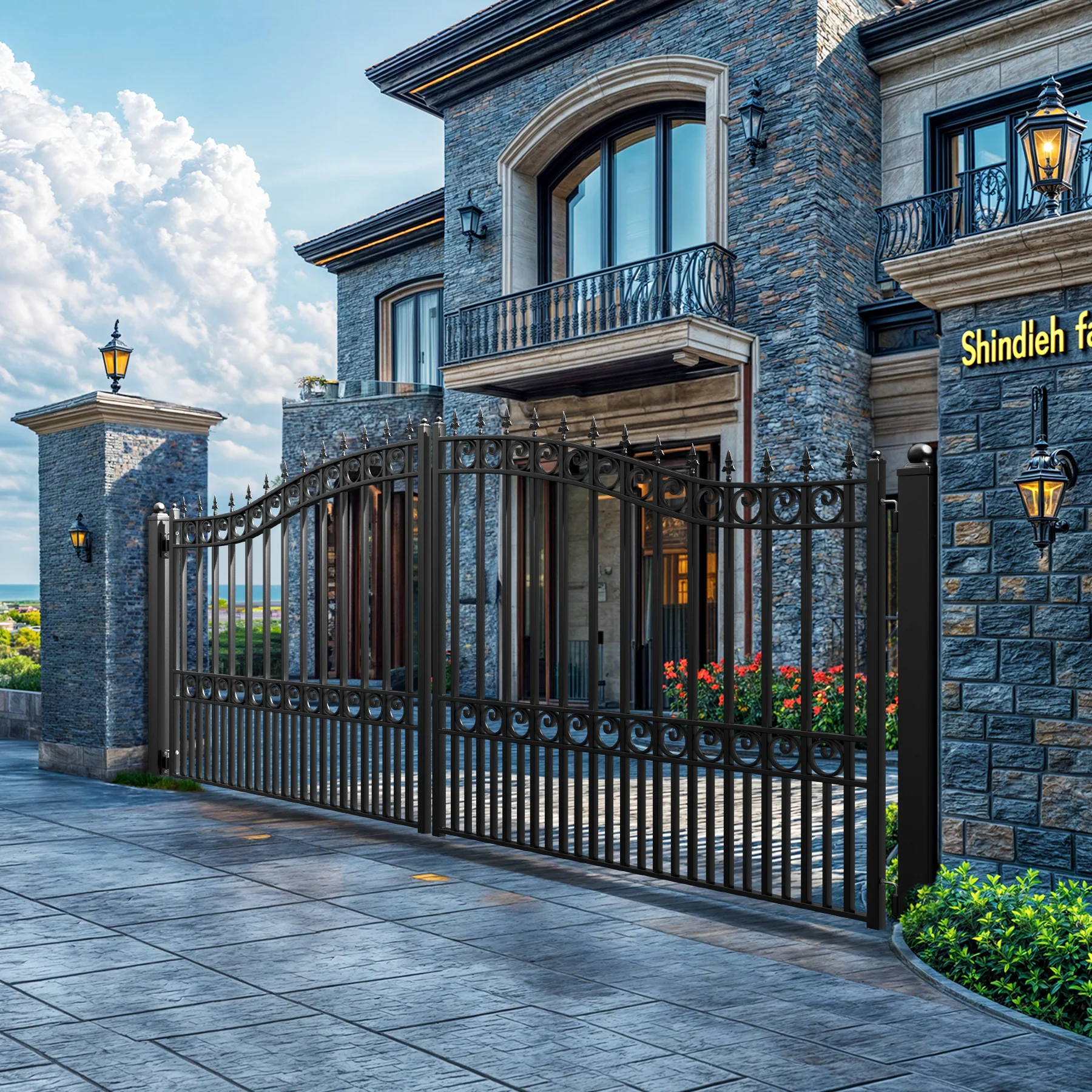 ZUMI Broadway Style Dual Swing Driveway Gates - Image 4