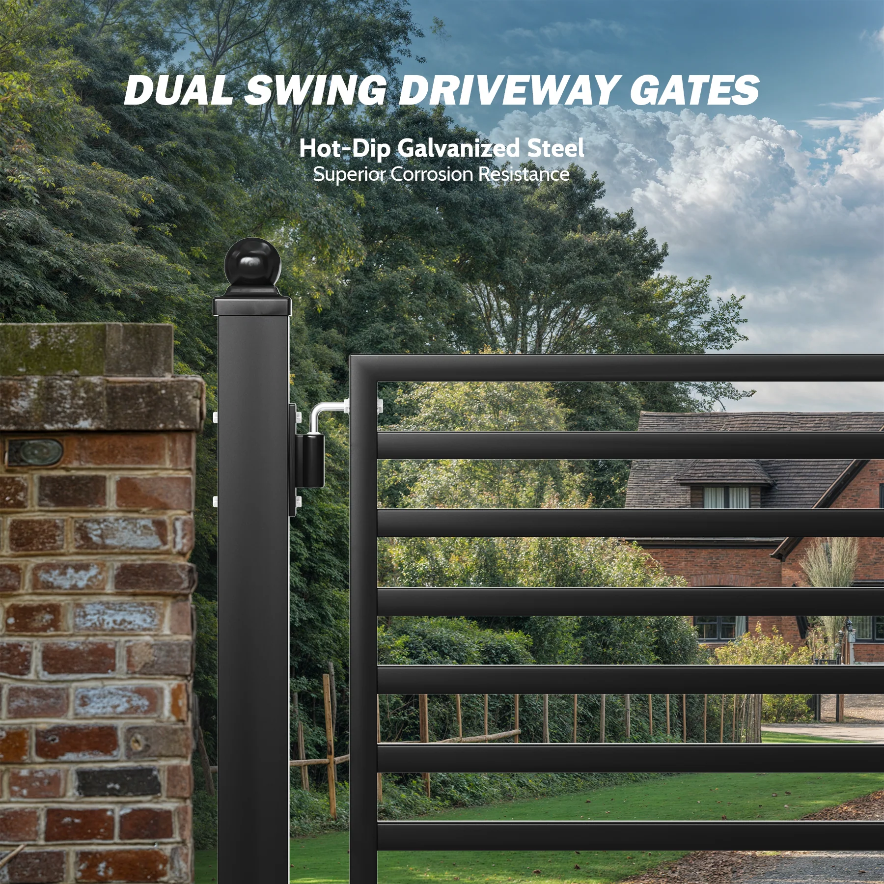ZUMI Brooklyn Style Dual Swing Driveway Gates - Image 10