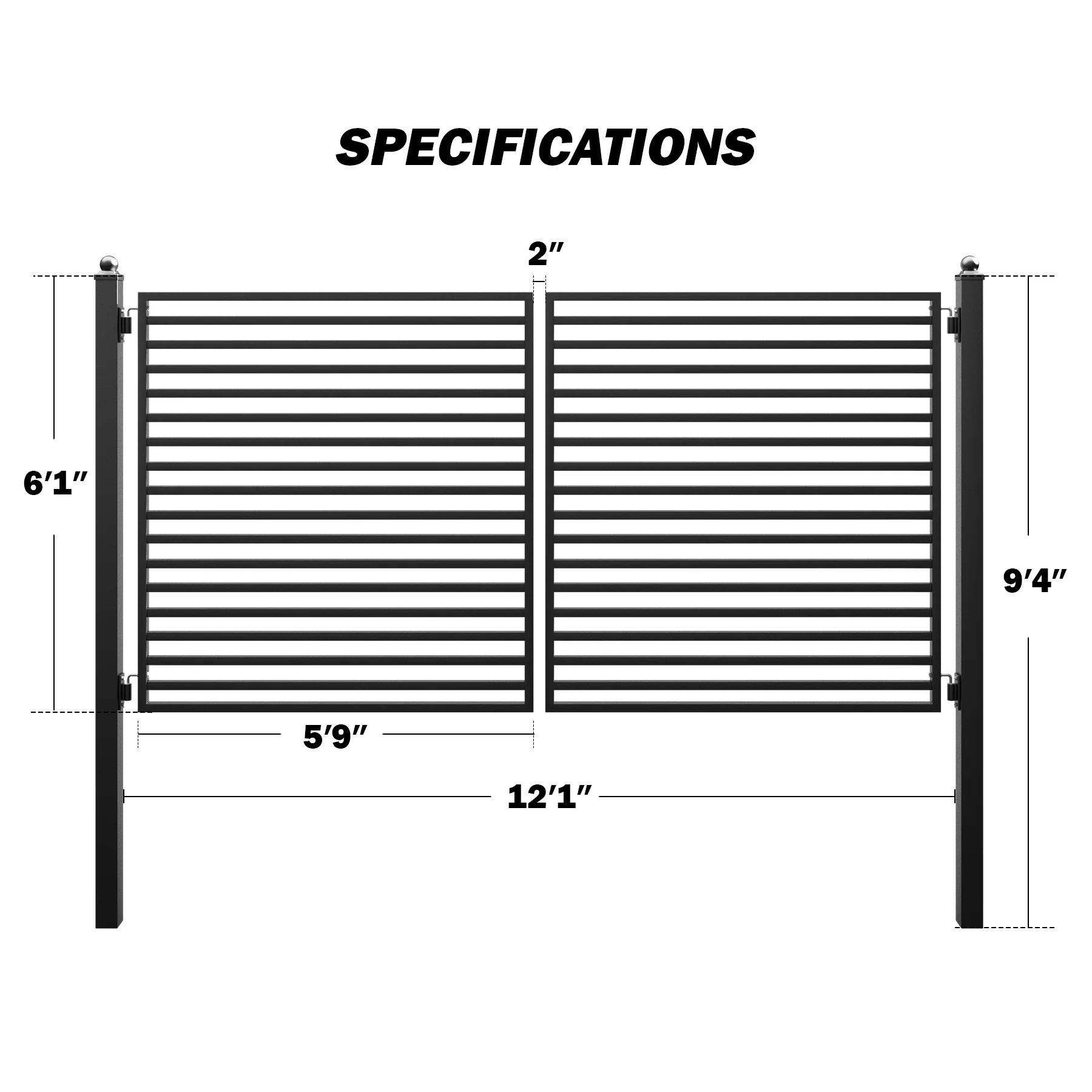 ZUMI Brooklyn Style Dual Swing Driveway Gates - Image 14