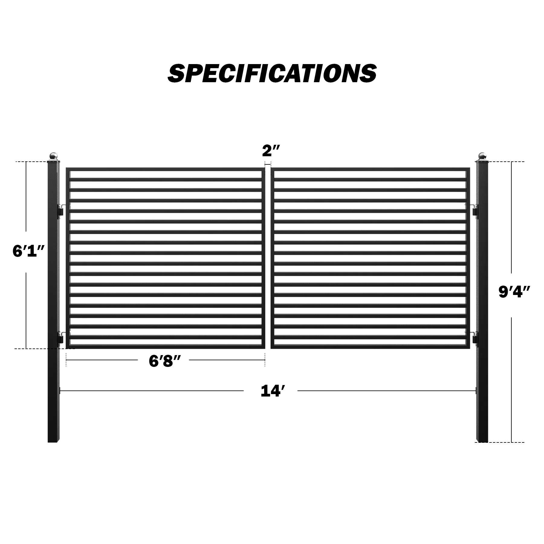 ZUMI Brooklyn Style Dual Swing Driveway Gates - Image 15