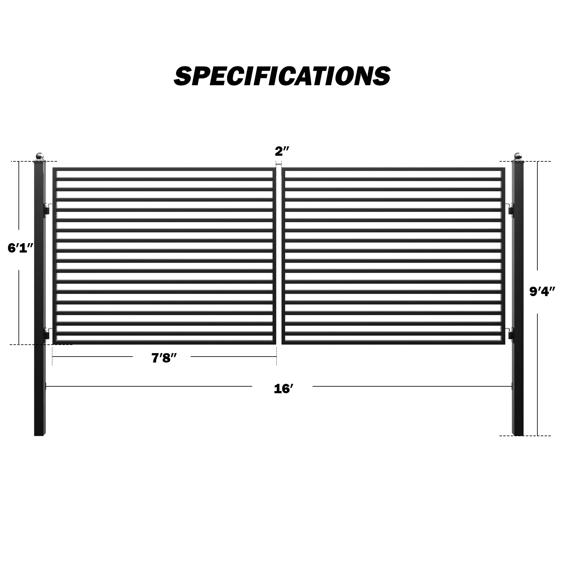 ZUMI Brooklyn Style Dual Swing Driveway Gates - Image 16