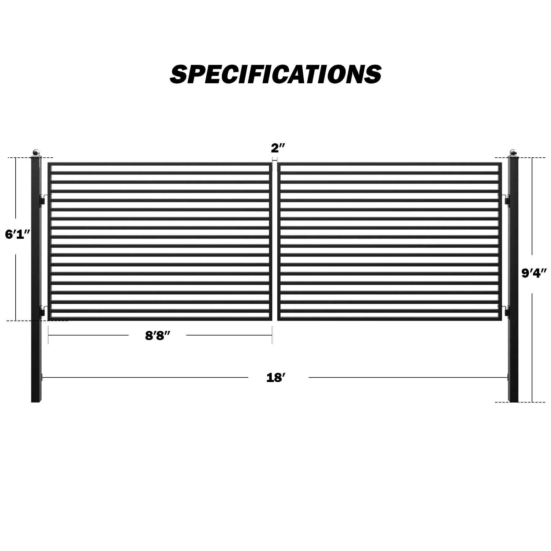 ZUMI Brooklyn Style Dual Swing Driveway Gates - Image 17