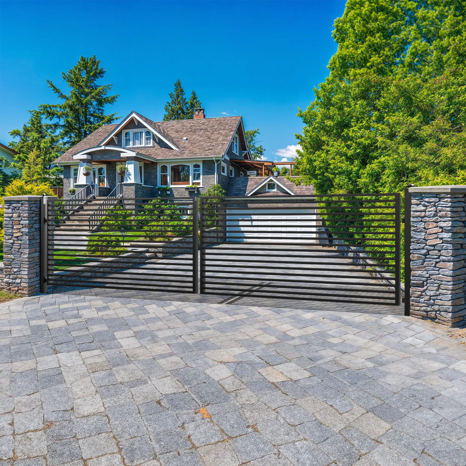 ZUMI Brooklyn Style Dual Swing Driveway Gates - Image 6