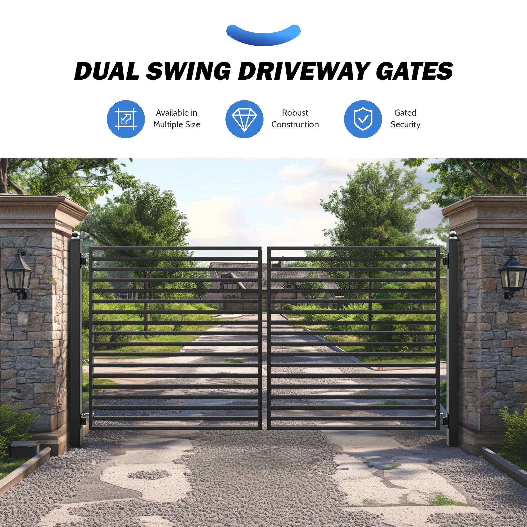 ZUMI Brooklyn Style Dual Swing Driveway Gates - Image 7