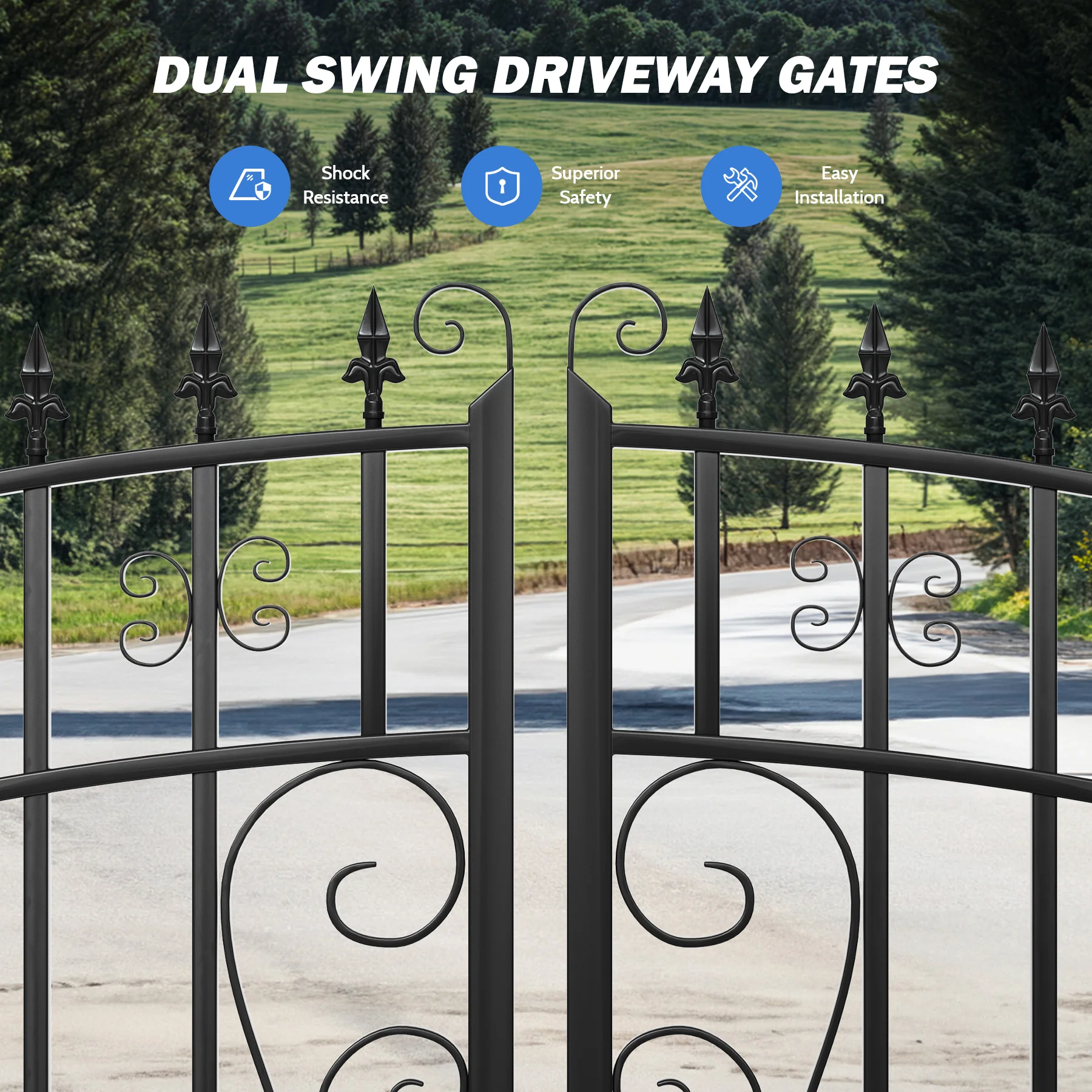 ZUMI Greenwich Style Dual Swing Driveway Gates - Image 12