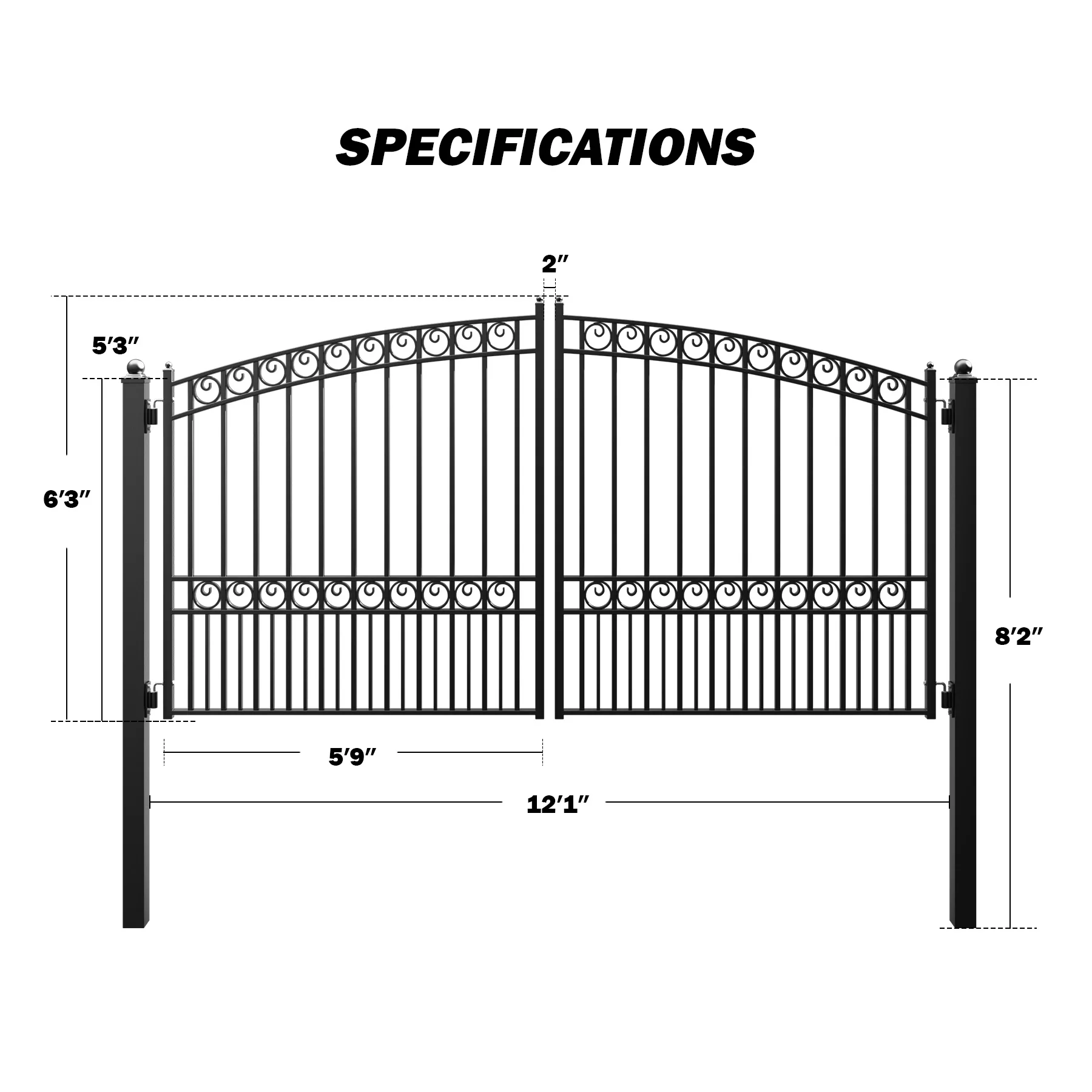 ZUMI Opera Style Dual Swing Driveway Gates - Image 14