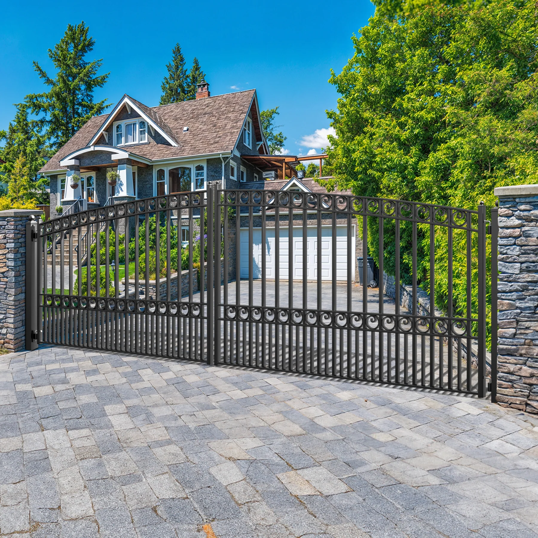ZUMI Opera Style Dual Swing Driveway Gates - Image 9