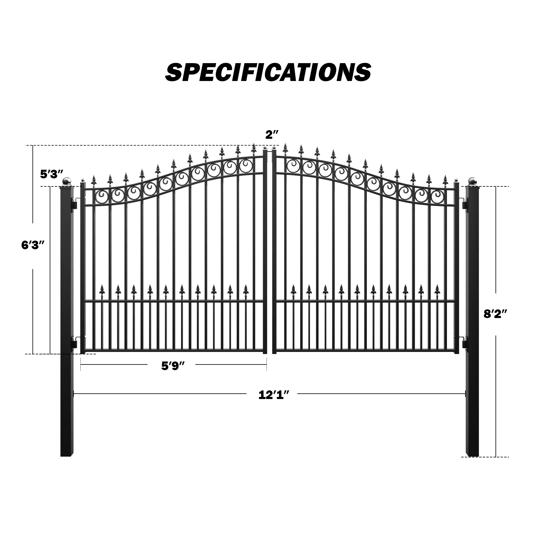 ZUMI Sydney Style Dual Swing Driveway Gates - Image 14