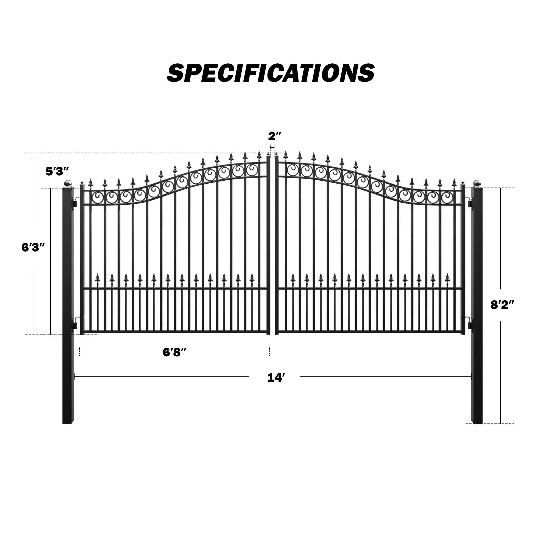 ZUMI Sydney Style Dual Swing Driveway Gates - Image 15