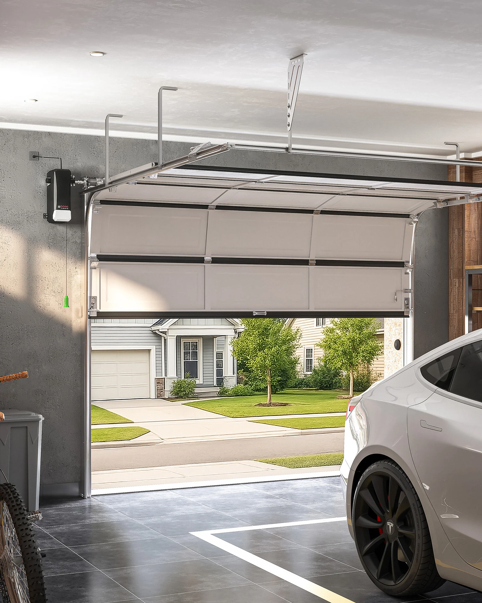 ZUMI Wall Mount Automatic Garage Door Opener with 2 Remotes & Infrared Sensors - Image 6